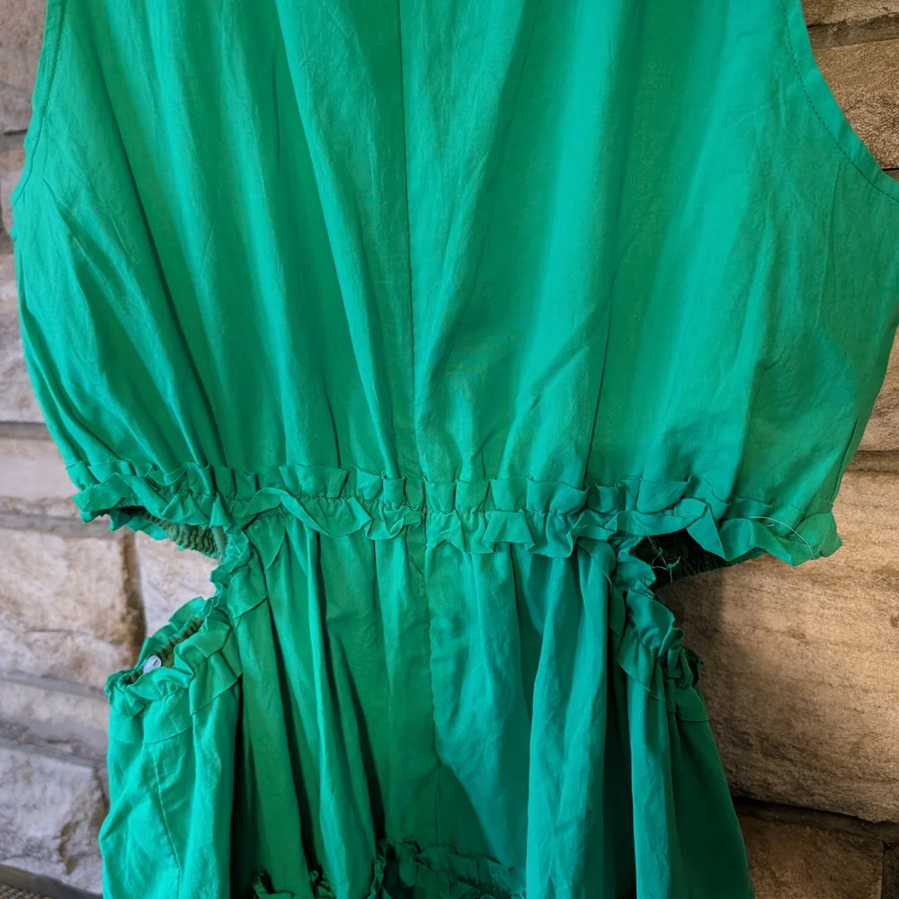 Green Sleeveless Tiered Maternity Dress - Picture 8 of 8